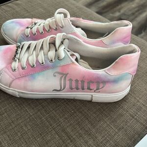 juicy couture Clarity women sneakers multicolor pastel tie dye logo Size 9 1/2M